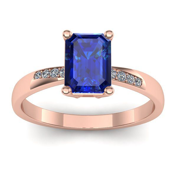 Inel de logodna cu safir dreptunghiular