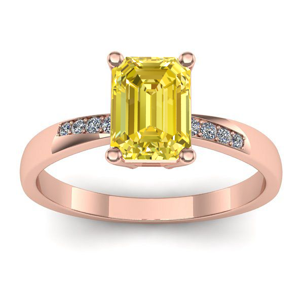 Inel cu safir galben dreptunghiular