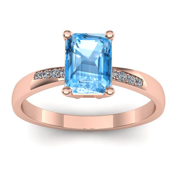 Inel de logodna cu topaz blue dreptunghiular