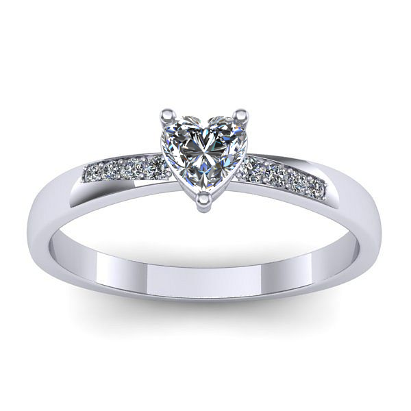 Inel cu diamant inima