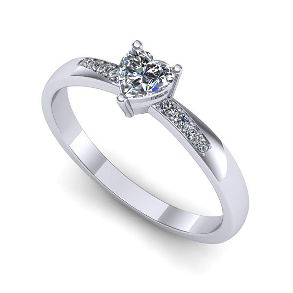 Inel din aur alb cu diamant