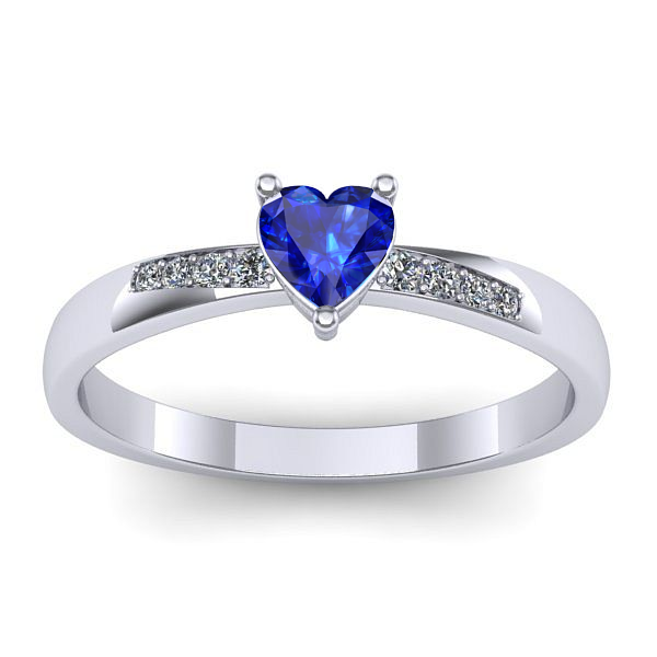 Inel logodna cu safir inima