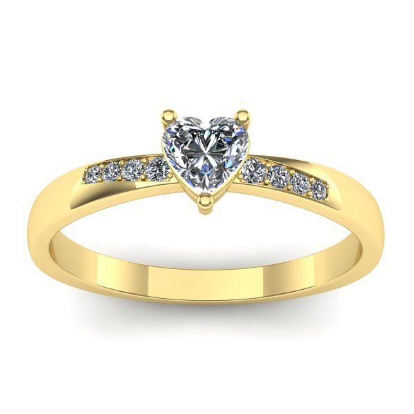 Inel logodna cu diamant inima