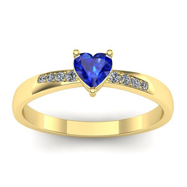 Inel logodna cu safir inima