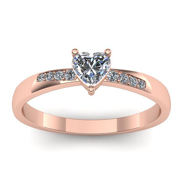 Inel cu diamant inima