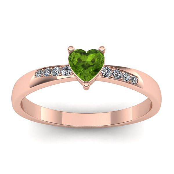 Inel cu peridot inima