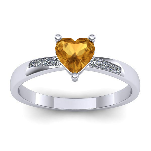 Inel logodna cu citrin inima