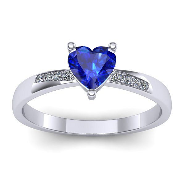 Inel de logodna cu safir inima