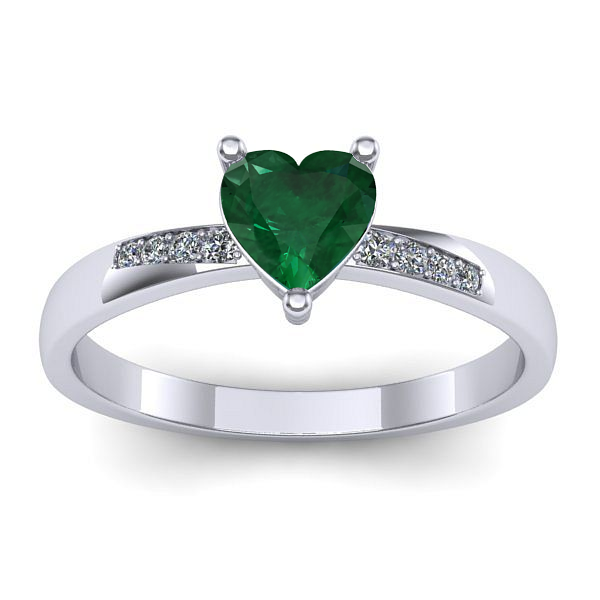 Inel cu smarald inima