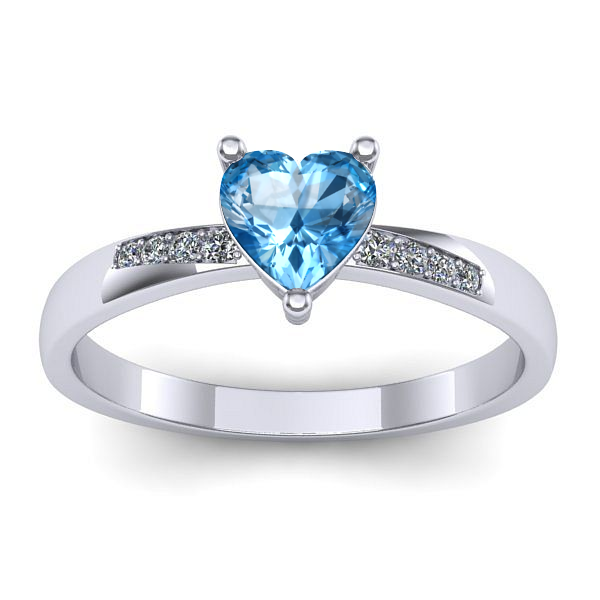 Inel de logodna cu topaz blue inima