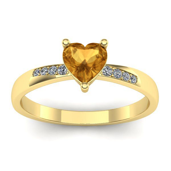 Inel cu citrin inima