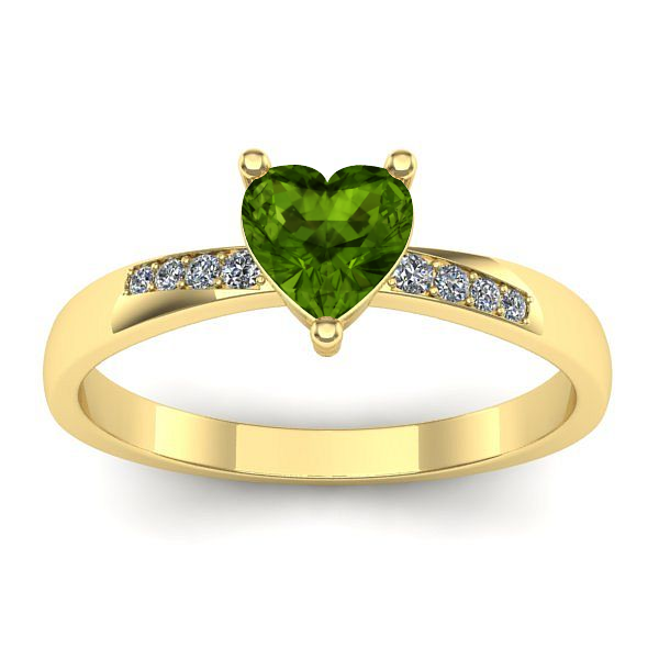 Inel cu peridot inima