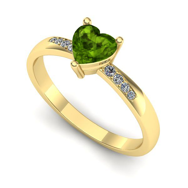 Inel de logodna din aur galben cu peridot