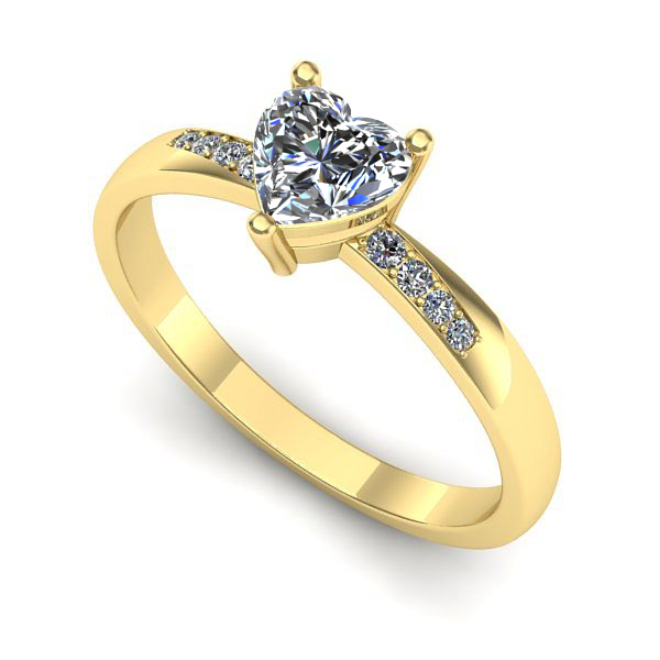 Inel din aur galben cu safir alb