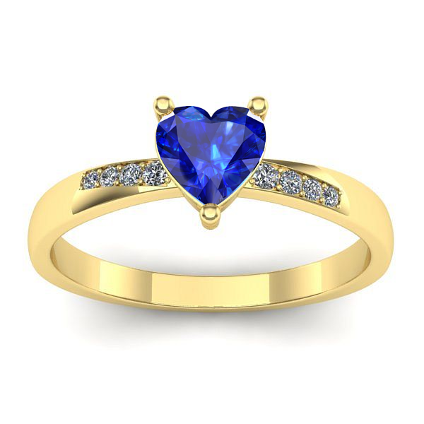 Inel cu safir inima