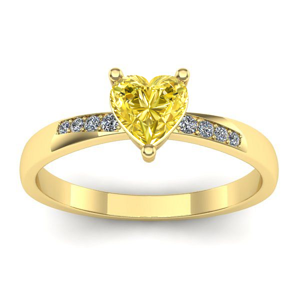 Inel logodna cu safir galben inima