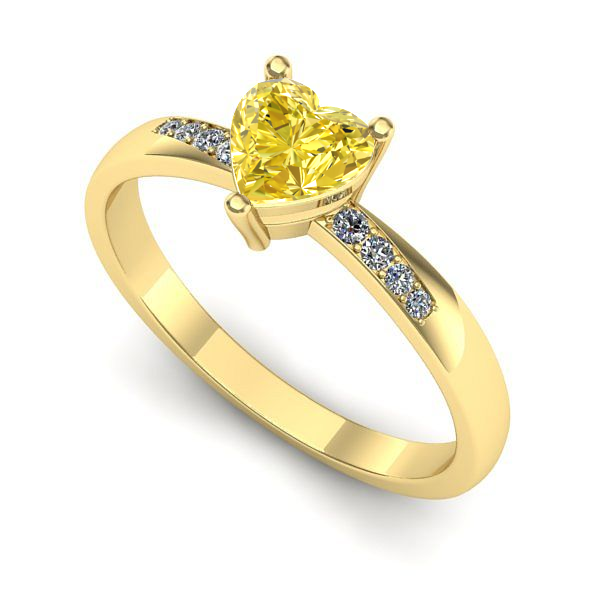 Inel din aur galben cu safir galben