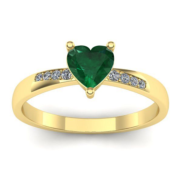 Inel cu smarald inima