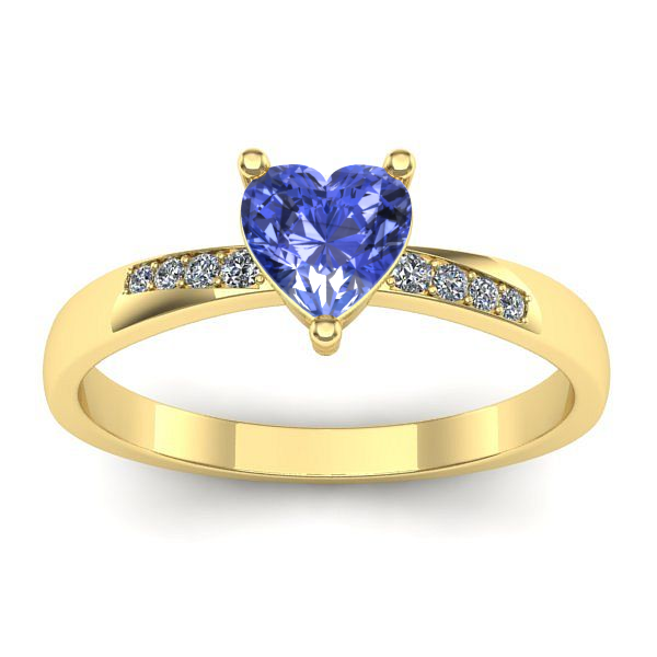 Inel cu tanzanit inima