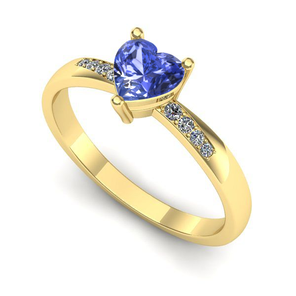 Inel de logodna din aur galben cu tanzanit