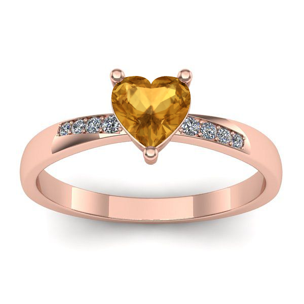 Inel de logodna cu citrin inima