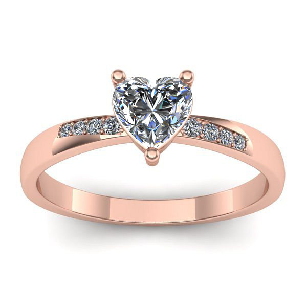 Inel logodna cu safir alb inima