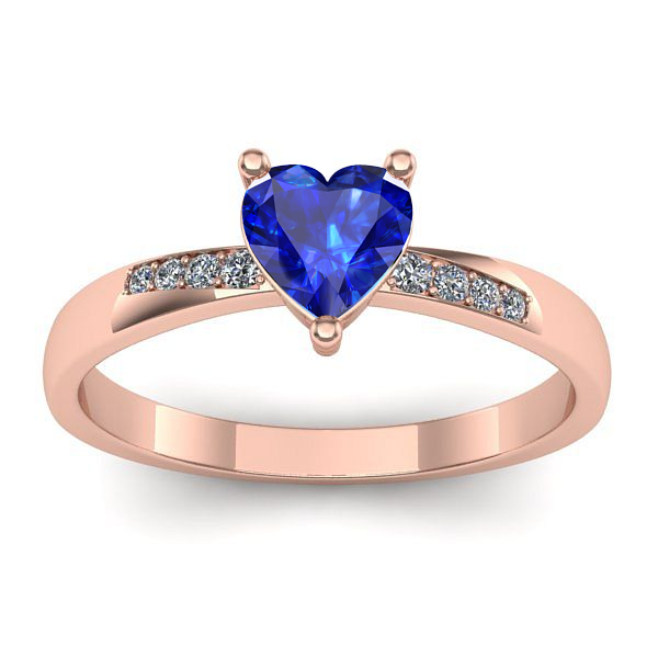Inel logodna cu safir inima