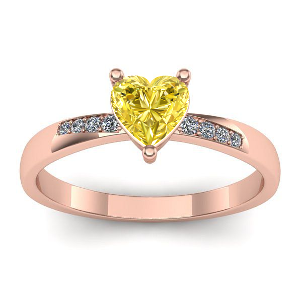 Inel de logodna cu safir galben inima