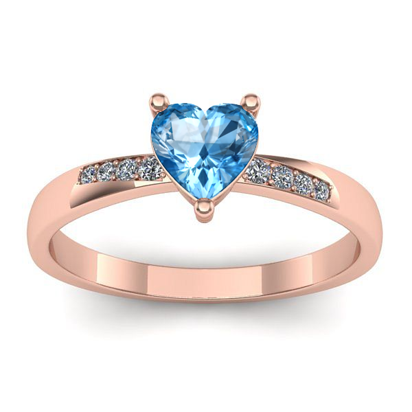 Inel logodna cu topaz blue inima