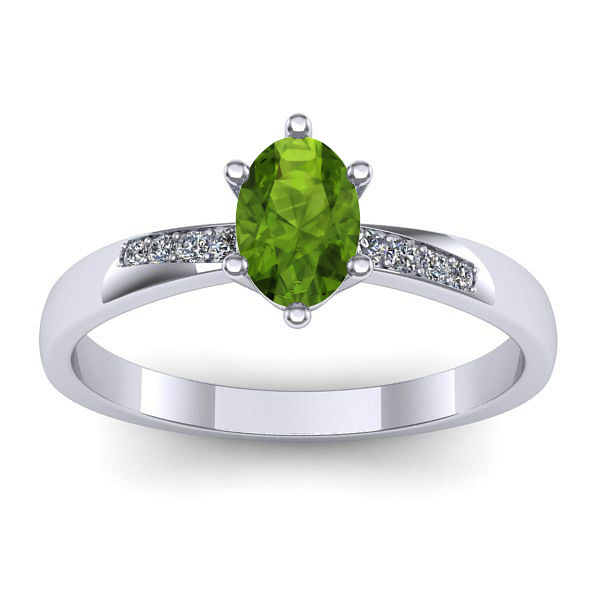 Inel logodna cu peridot oval