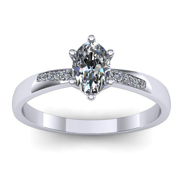 Inel cu safir alb oval
