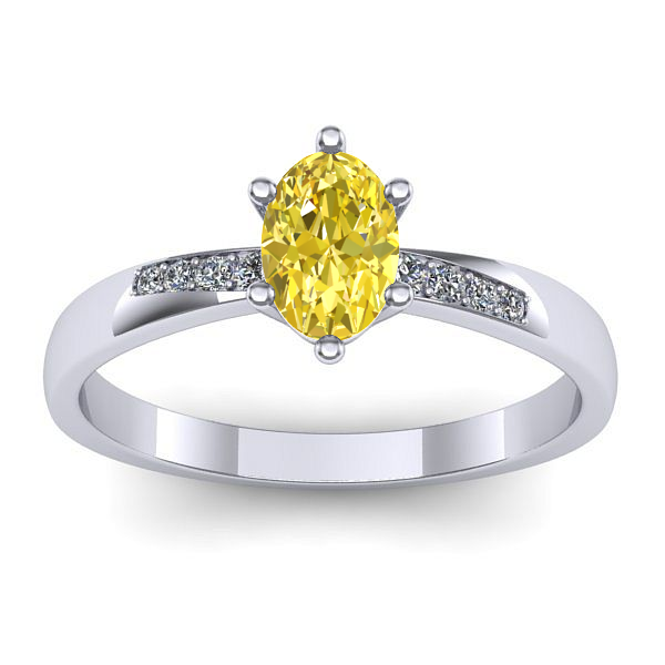 Inel de logodna cu safir galben oval