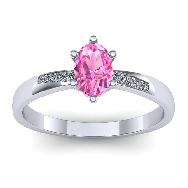 Inel cu safir roz oval