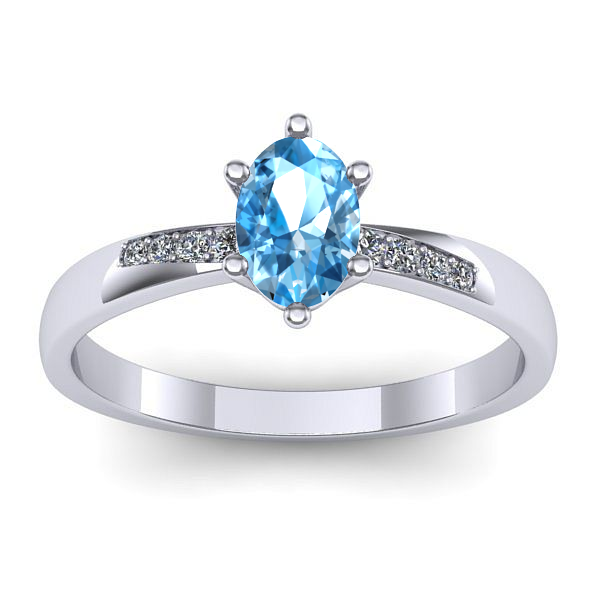 Inel logodna cu topaz blue oval