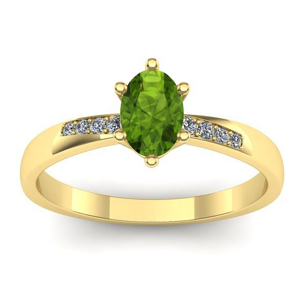 Inel cu peridot oval