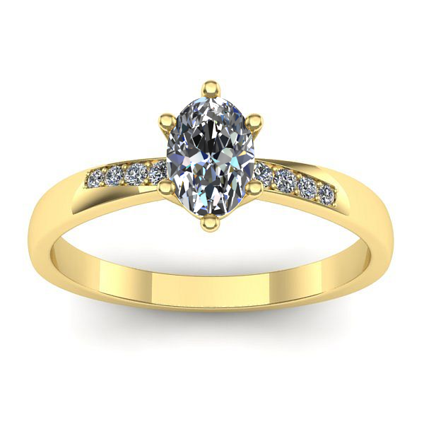 Inel cu safir alb oval