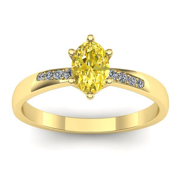 Inel logodna cu safir galben oval