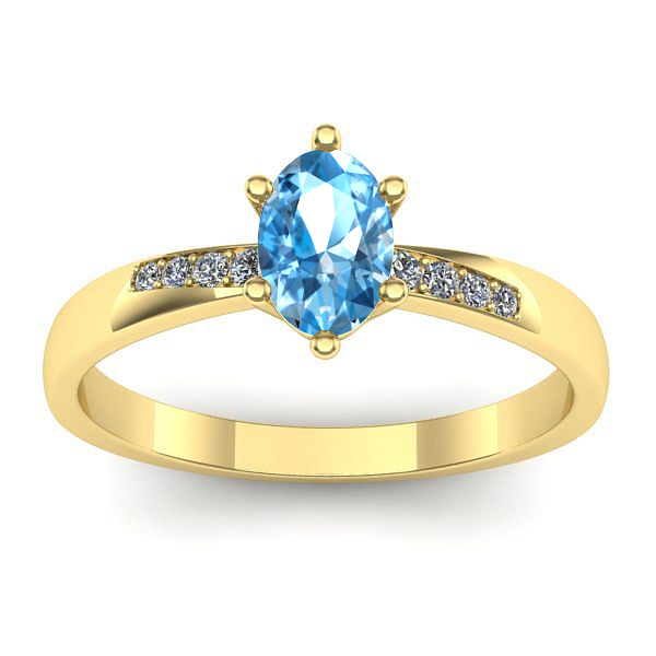 Inel logodna cu topaz blue oval
