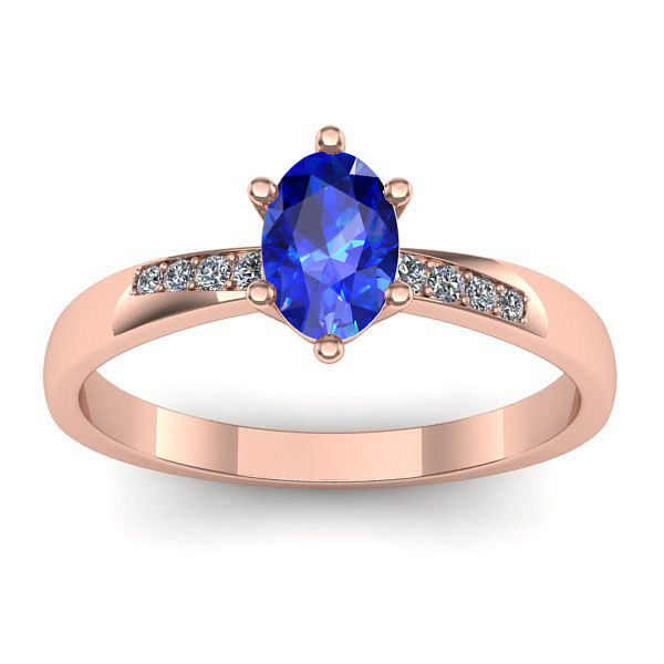 Inel logodna cu safir oval