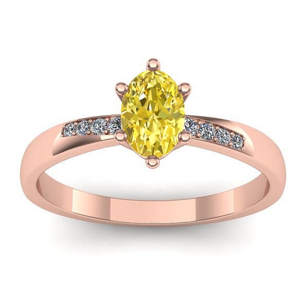 Inel de logodna cu safir galben oval