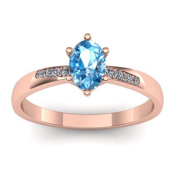 Inel logodna cu topaz blue oval