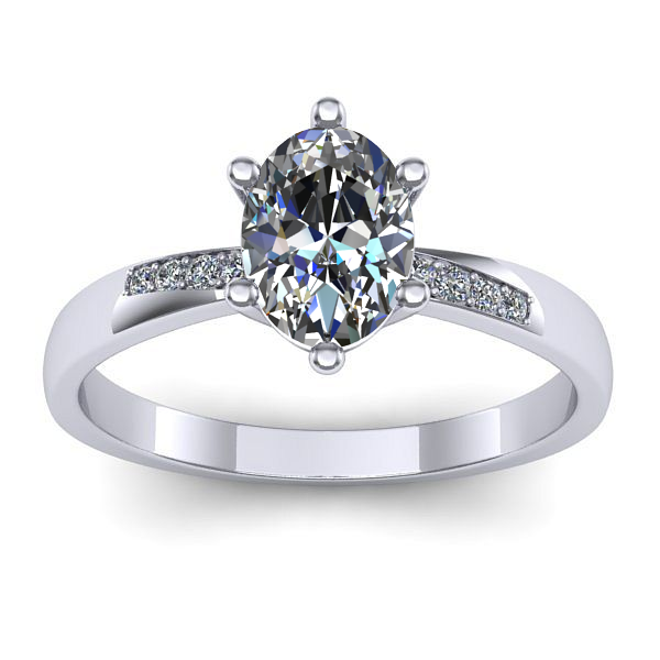 Inel logodna cu safir alb oval