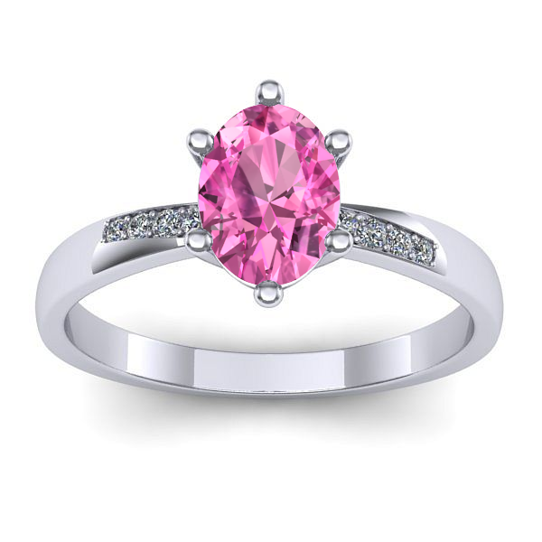 Inel logodna cu safir roz oval