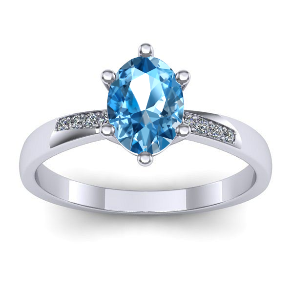 Inel cu topaz blue oval