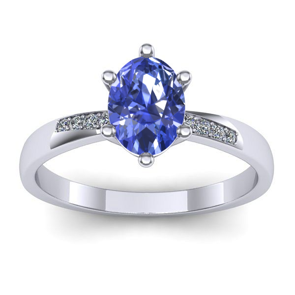 Inel cu tanzanit oval