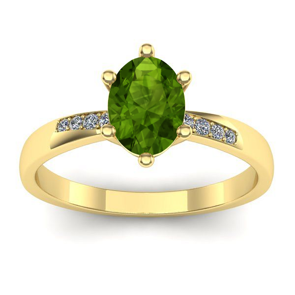 Inel de logodna cu peridot oval