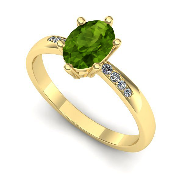 Inel din aur galben cu peridot