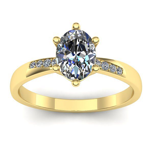Inel cu diamant de laborator oval