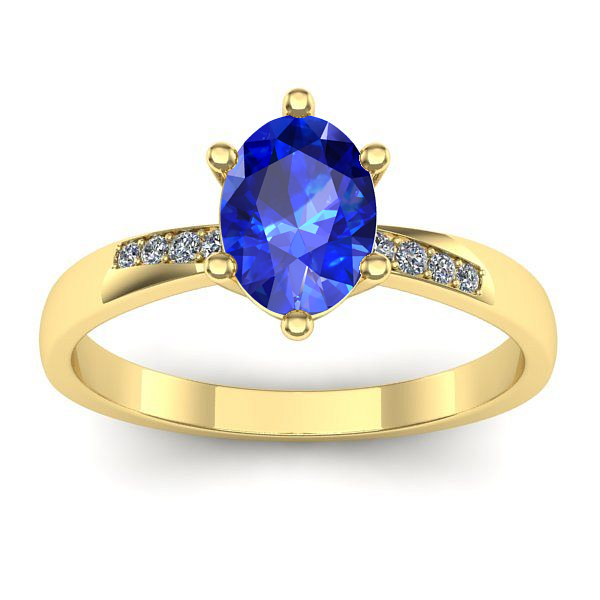 Inel cu safir oval