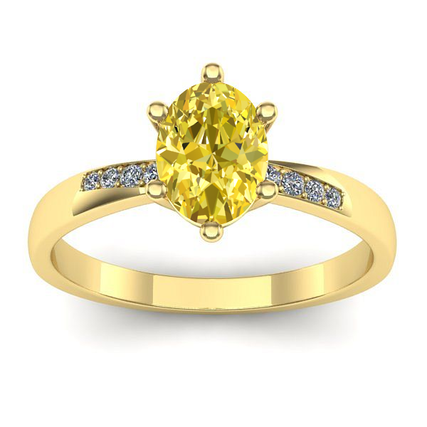 Inel logodna cu safir galben oval